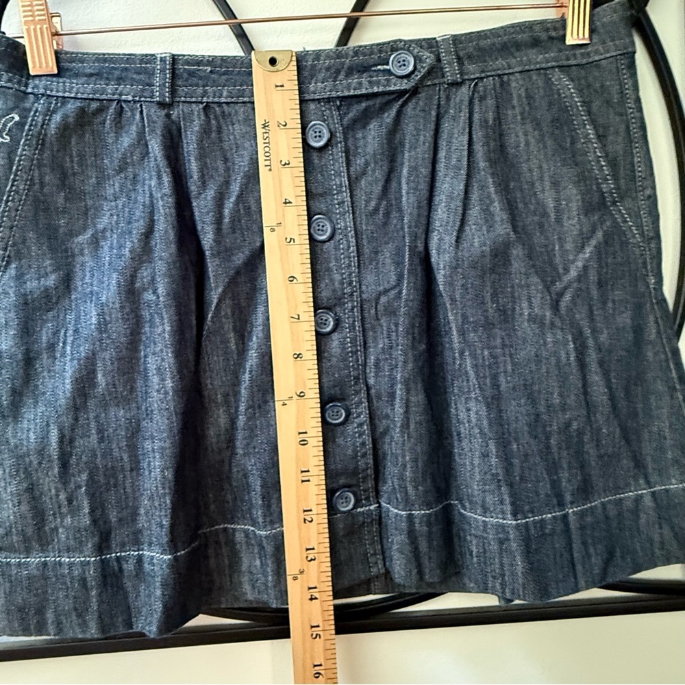 American Eagle Dark Denim Button-Front Skirt - image 2
